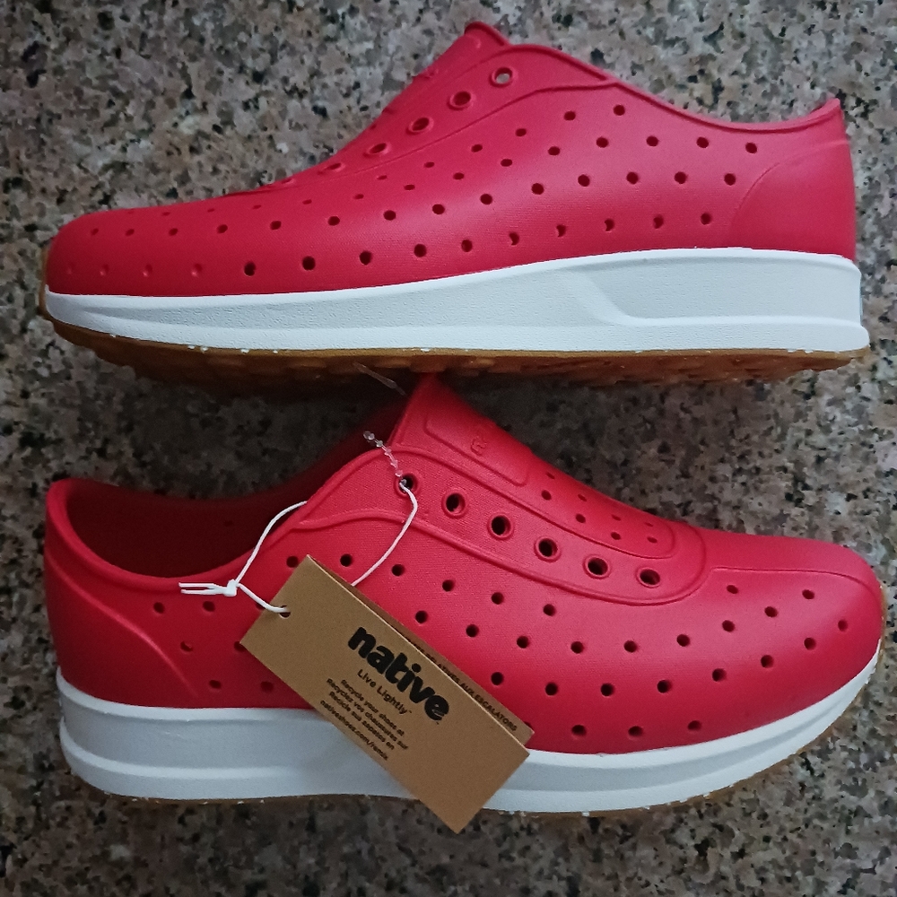 Native Kid's Red Perforated Sneakers
